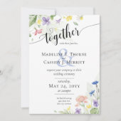 Invitation Mariage Boho Fleur sauvage simple et élégant (Devant)