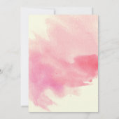 Invitation Mariage boho fleuri fleuri à l'aquarelle rose (Dos)