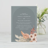 Invitation Mariage boho Floral Bohème moderne (Debout devant)