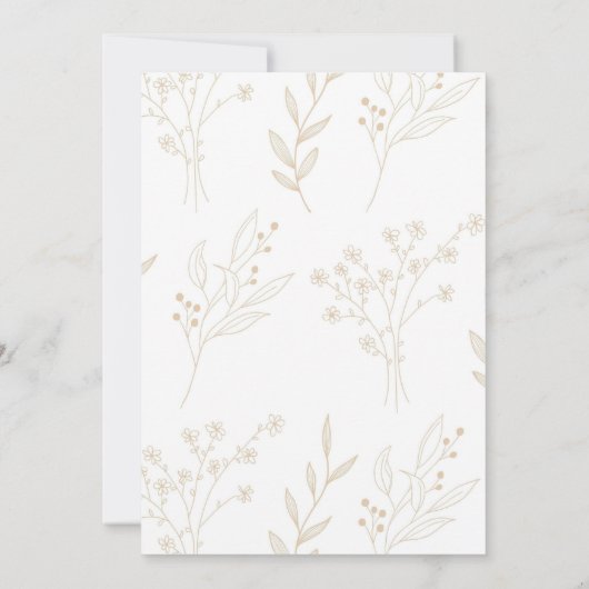 Invitation Mariage Boho Floral Corner beige (Dos)