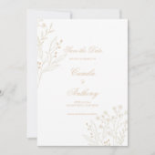 Invitation Mariage Boho Floral Corner beige (Devant)