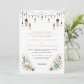 Invitation Mariage Boho Floral Lights (Debout devant)