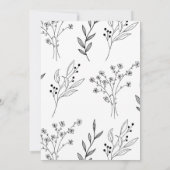 Invitation Mariage Boho floral noir et blanc (Dos)