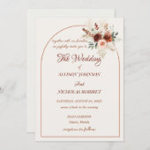 Invitation Mariage Boho floral pumpas (Devant / Derrière)