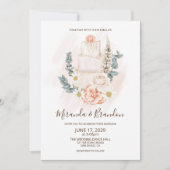 Invitation Mariage Boho floral simple (Devant)