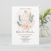 Invitation Mariage Boho floral simple (Debout devant)