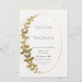 Invitation Mariage Boho Frame Gold moderne (Devant / Derrière)