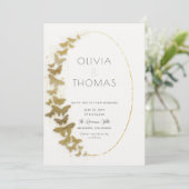 Invitation Mariage Boho Frame Gold moderne (Debout devant)