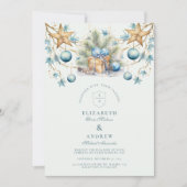 Invitation Mariage Boho Frosted Blue Pine (Devant)