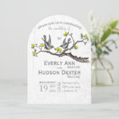 Invitation Mariage Boho Jaune et Gris Ultime (Debout devant)