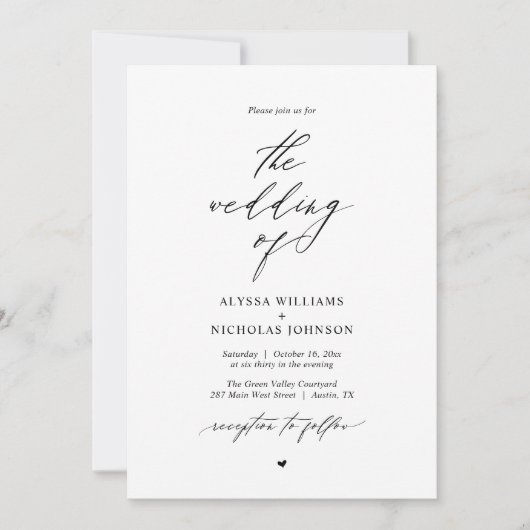 Invitation Mariage Boho moderne (Devant)