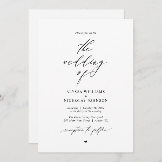 Invitation Mariage Boho moderne (Devant / Derrière)