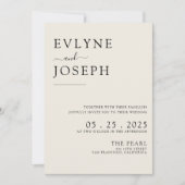 Invitation Mariage Boho moderne à double face noir et blanc (Devant)