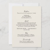 Invitation Mariage Boho moderne à double face noir et blanc (Dos)