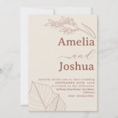 Invitation Mariage Boho moderne Burange Terracotta (Devant)