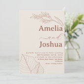 Invitation Mariage Boho moderne Burange Terracotta (Debout devant)