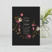 Invitation Mariage boho moderne romantique de Bourgogne foncé (Debout devant)