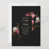 Invitation Mariage Boho moderne rose bordeaux foncé (Devant)