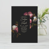 Invitation Mariage Boho moderne rose bordeaux foncé (Debout devant)
