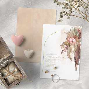 Invitation Mariage Boho Oasis Floral Réception de Répétition