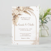 Invitation Mariage Boho Pampas Grass (Debout devant)