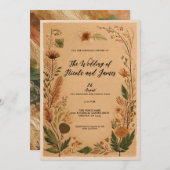 Invitation Mariage Boho Peach Peach Peach (Devant / Derrière)