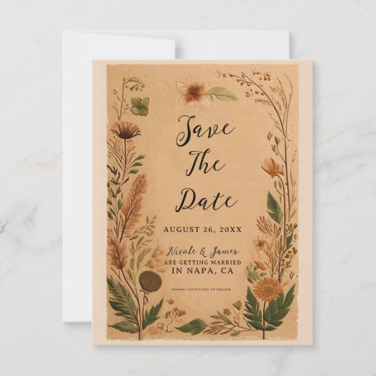 Invitation Mariage Boho Peach Peach Peach (Devant)