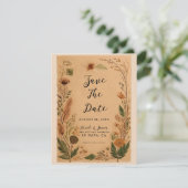 Invitation Mariage Boho Peach Peach Peach (Debout devant)