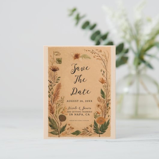 Invitation Mariage Boho Peach Peach Peach (Debout devant)