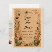 Invitation Mariage Boho Peach Peach Peach (Devant / Derrière)