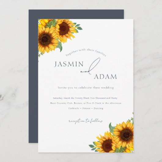 Invitation Mariage Boho Royal Blue Opulence (Devant / Derrière)