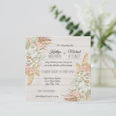 Invitation Mariage BOHO Rustic Floral Pampas Palm Foliage (Debout devant)
