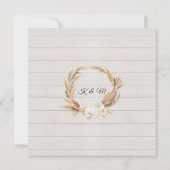 Invitation Mariage BOHO Rustic Floral Pampas Palm Foliage (Dos)