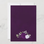 Invitation Mariage Boho rustique violet fleuri (Dos)