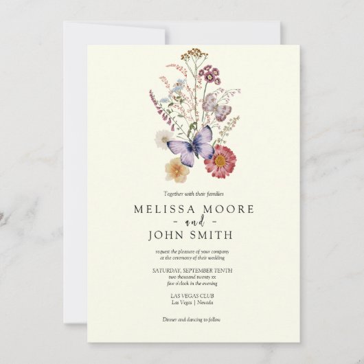 Invitation Mariage Boho simple (Devant)