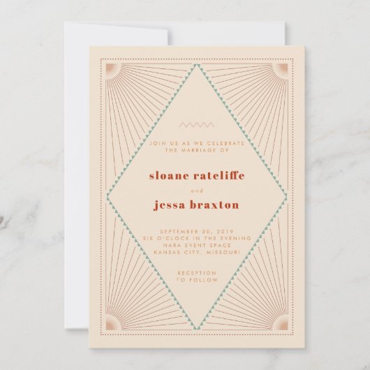 Invitation Mariage Boho Sud-Ouest (Devant)