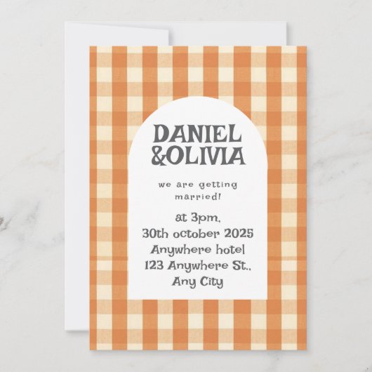 Invitation Mariage Boho Super coloré rétro (Devant)