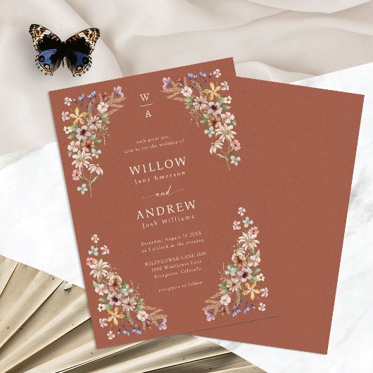 Invitation Mariage Boho Terracotta