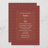 Invitation Mariage Boho Terre Cuite Fleurs Orange Brûlé (Devant / Derrière)