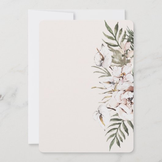 Invitation Mariage boho tropical (Dos)