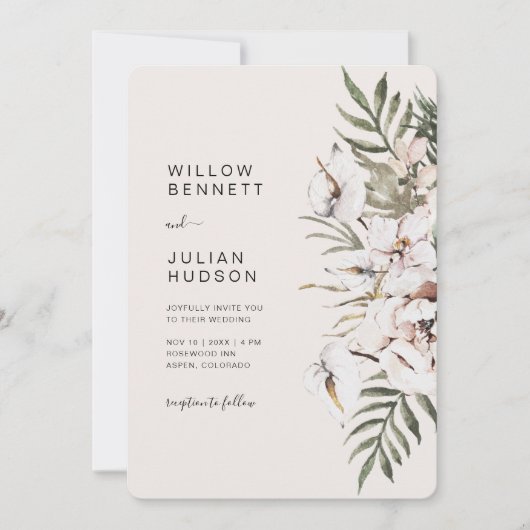 Invitation Mariage boho tropical (Devant)