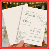 Invitation Mariage Boho vert Sage