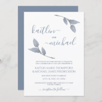 Mariage Boho Vines Simple Feuille Dusty Blue