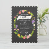 Invitation Mariage Boho Woodland Wreath (Debout devant)