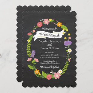 Invitation Mariage Boho Woodland Wreath