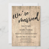 Invitation Mariage Bois Brun Rustique Réception de Mariage (Devant)