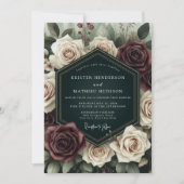 Invitation Mariage Bois de Rose Bourgogne (Devant)