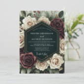 Invitation Mariage Bois de Rose Bourgogne (Debout devant)