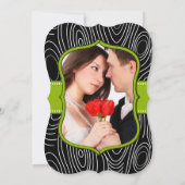 Invitation Mariage Bois Grain Apple Green Black Vintage (Dos)