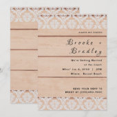 Invitation Mariage Bois Rustique & Dentelle (Devant / Derrière)